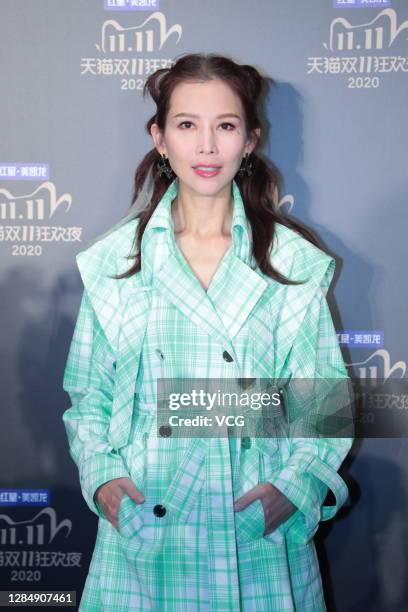 Actress Ada Choi attends the rehearsal of 2020 Double 11 Shopping Festival Gala on November 9, 2020 in Hangzhou, Zhejiang Province of China.