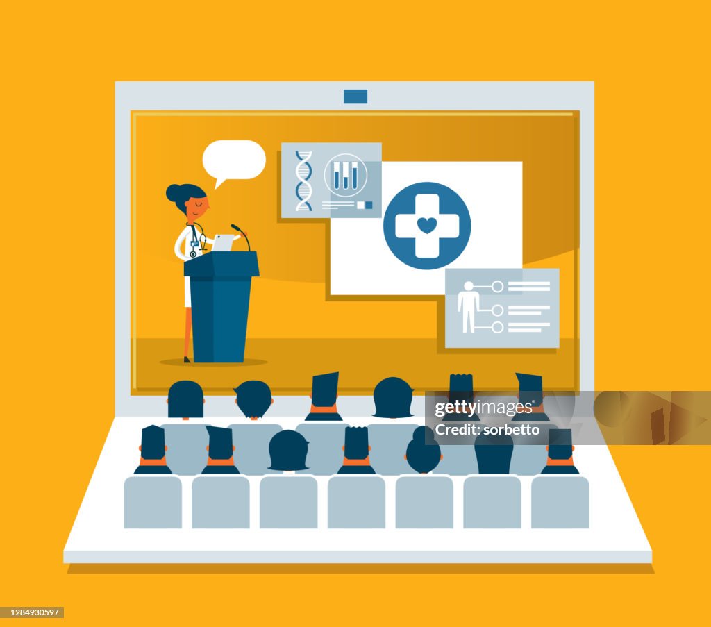 Medical Professional Giving Speech - Laptop