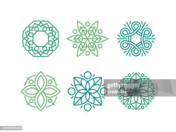 design element emblem flourish symbole - lotus stock-grafiken, -clipart, -cartoons und -symbole