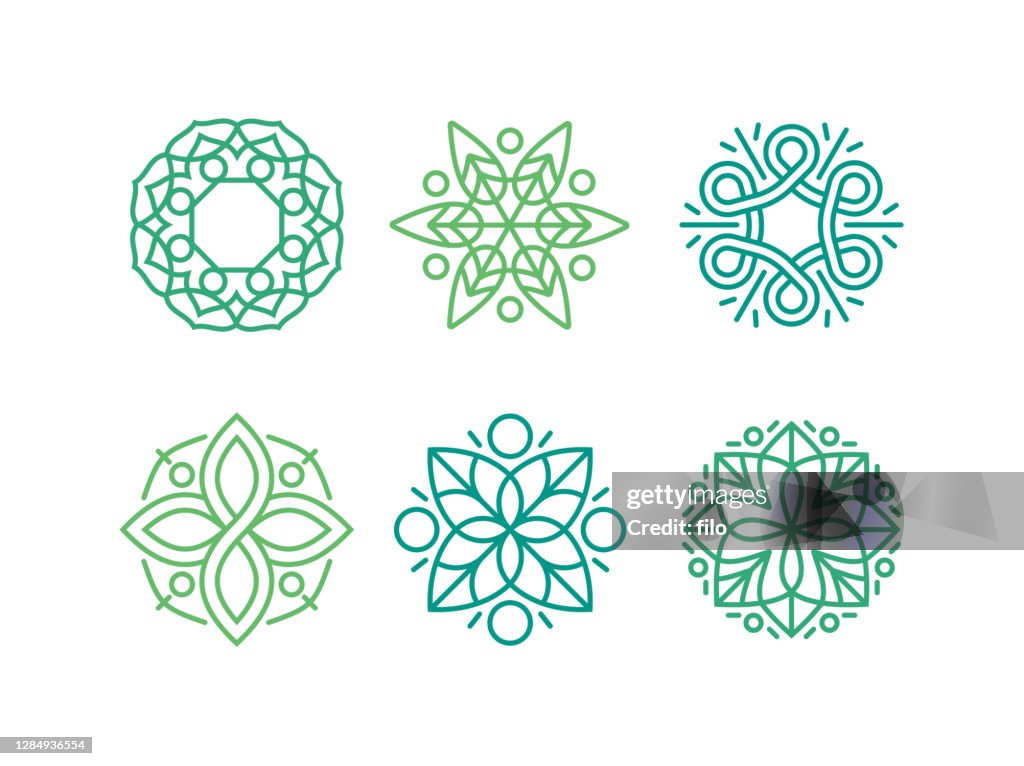 Elemento de diseño Emblema Flourish Símbolos