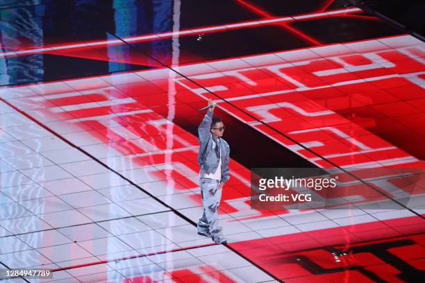 Rapper Gai Zhou Yan performs on the stage during 2020 Alibaba Double 11 Shopping Festival Gala at Mercedes-Benz Arena on November 10, 2020 in...
