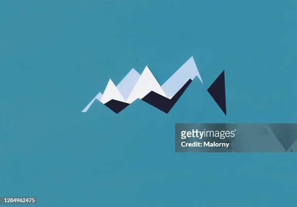 line chart on blue background. representing financial markets, revenue, profit growth or other business or scientific data - achievement infographic stock pictures, royalty-free photos & images