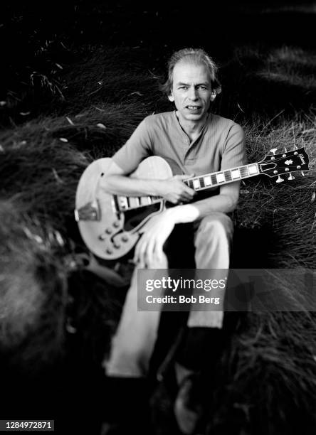 English musician, songwriter and producer Steve Howe of the English progressive rock band Yes poses for a portrait circa January, 1999 in Universal...