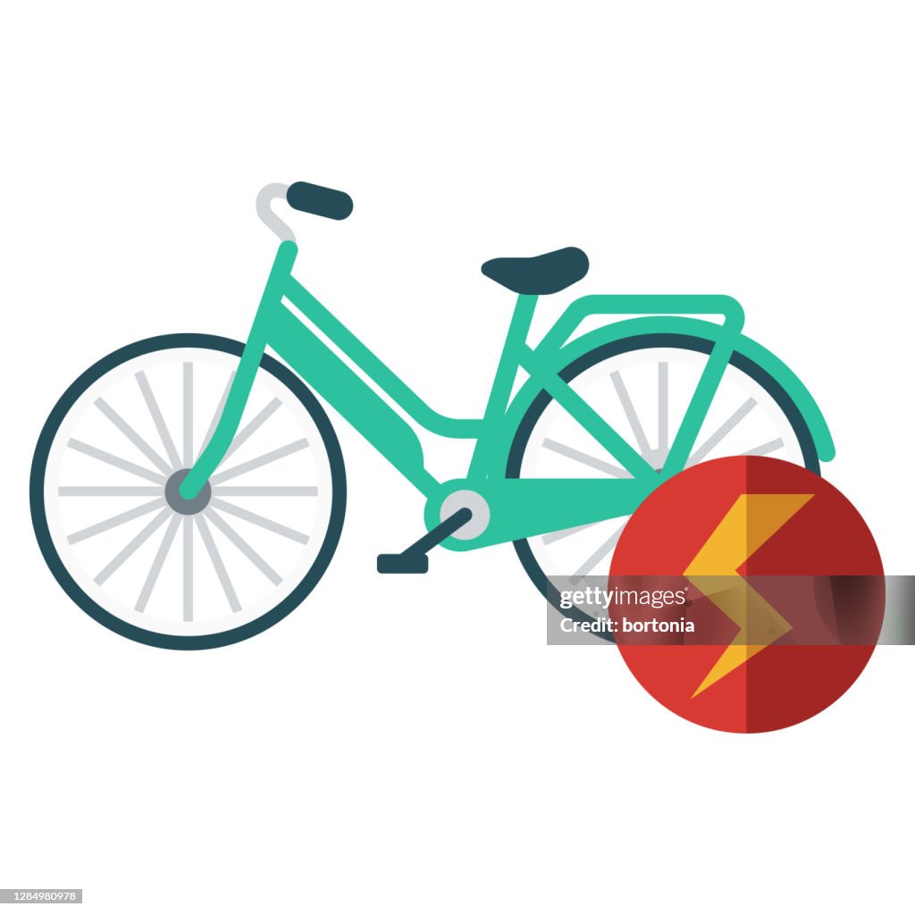 Pictogram elektrische fiets op transparante achtergrond