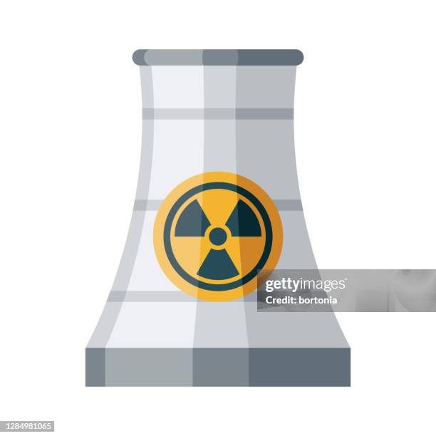 stockillustraties, clipart, cartoons en iconen met pictogram nucleaire toren op transparante achtergrond - nuclear energy