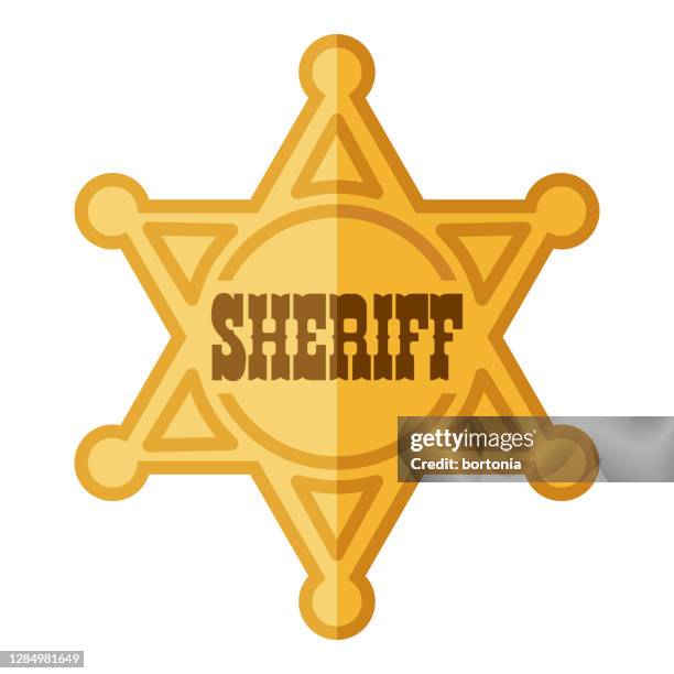 sheriff badge icon on transparent background - police badge stock illustrations