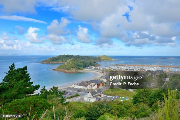 trébeurden, the marina and milliau island. - cotes d'armor 個照片及圖片檔