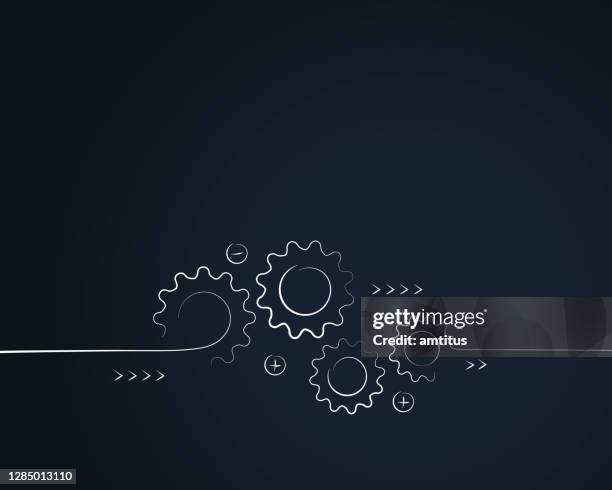 cogs drawing chalk - spinning wheel stock illustrations