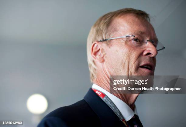 Finnish 1981 World Rally Drivers' World Champion Ari Vatenen during his campaign to be elected as the FIA President at the 2009 German Grand Prix at...