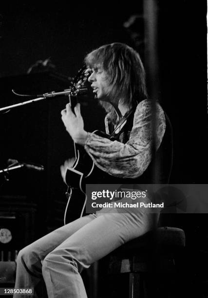 Guitarist Steve Howe of Yes performs on stage at the Camden Festival, The Roundhouse, London 25th April 1971.