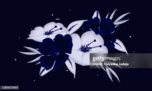 flowers of purple and white color isolated on purple background - onam leaf stock illustrations