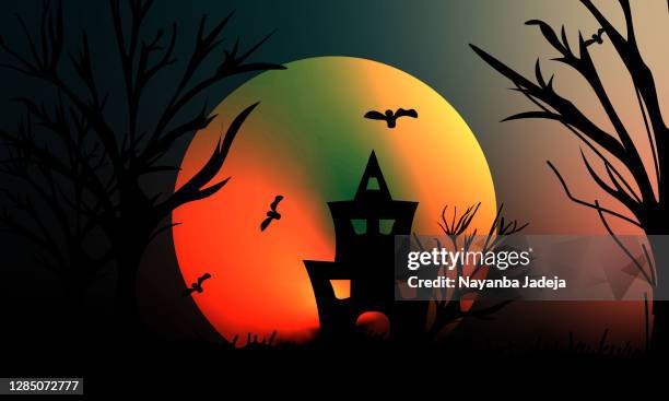 halloween scary vector background - graveyard background stock illustrations