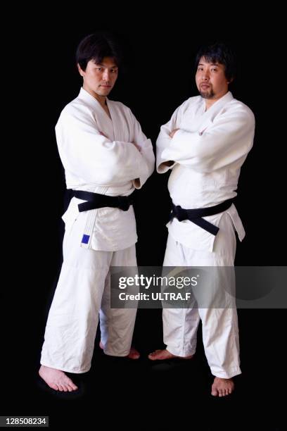 two judoists - gidräkt bildbanksfoton och bilder