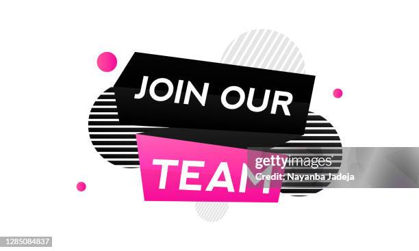 join our team. vector flat illustration on white background. stock illustration - employee badge stock illustrations