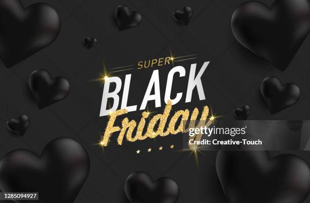 black friday hearts background - black friday stock illustrations