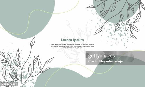 stockillustraties, clipart, cartoons en iconen met kaartsjabloonontwerp met bladeren en bloemen - thank you korte frase