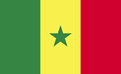 Senegal national flag in exact proportions - Vector