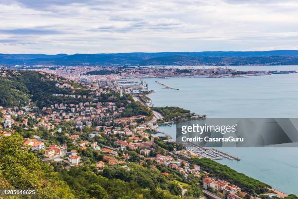 trieste gulf landscape - adriatic sea italy stock pictures, royalty-free photos & images