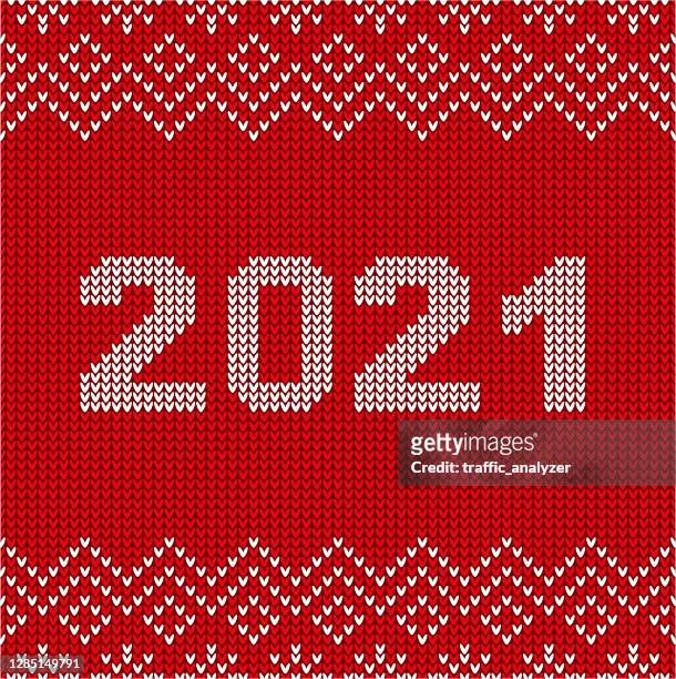 christmas sweater pattern - 2021 year - christmas sweater stock illustrations