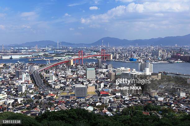 wakato bridge, kitakyushu, fukuoka, japan - kitakyushu stock pictures, royalty-free photos & images