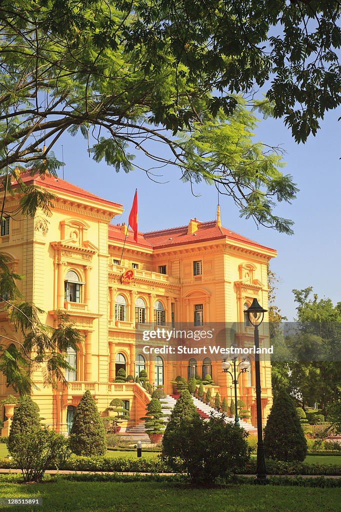 Vietnam, Hanoi, Presidential Palace, Facade of a government building