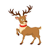 Cartoon funny reindeer isolated on white background
