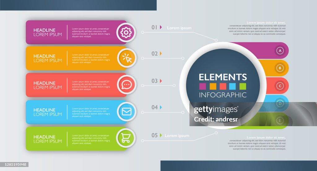 Illustratie van een kleurrijke infographic