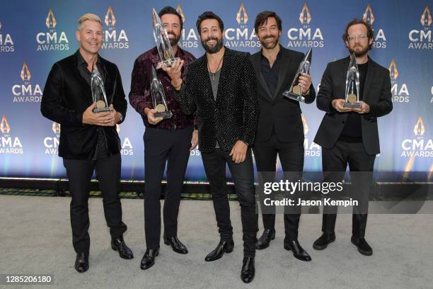 Trevor Rosen, Brad Tursi, Matthew Ramsey, Geoff Sprung, and Whit Sellers of Old Dominion attend the 54th annual CMA Awards at the Music City Center...