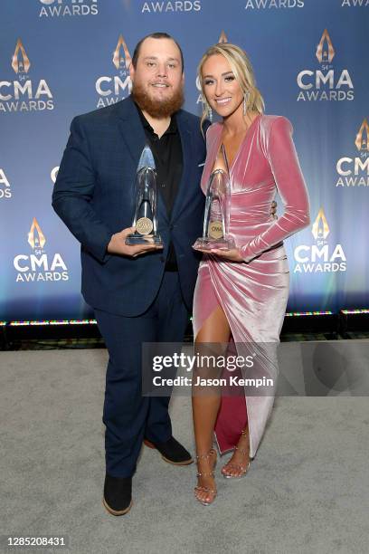 Luke Combs and Nicole Hocking attend the 54th annual CMA Awards at the Music City Center on November 11, 2020 in Nashville, Tennessee.