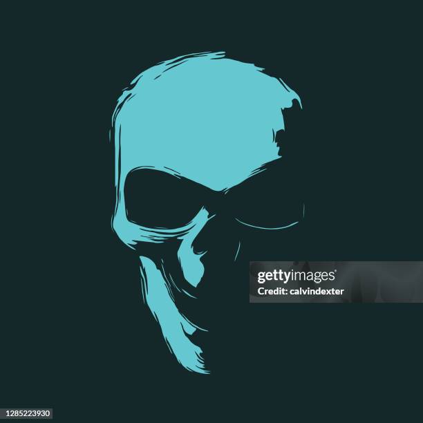 human skull illustration - biohazard stock illustrations