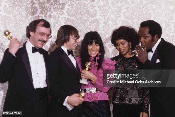 Will Jennings, Jack Nitzsche , Buffy Sainte-Marie, Deniece Williams and Lou Rawls attend the 40th Annual Golden Globe Awards, held at the Beverly...