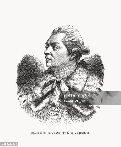 William Bentinck Dutchenglish Courtier Wood Engraving Published In 1893 High-Res Vector Graphic