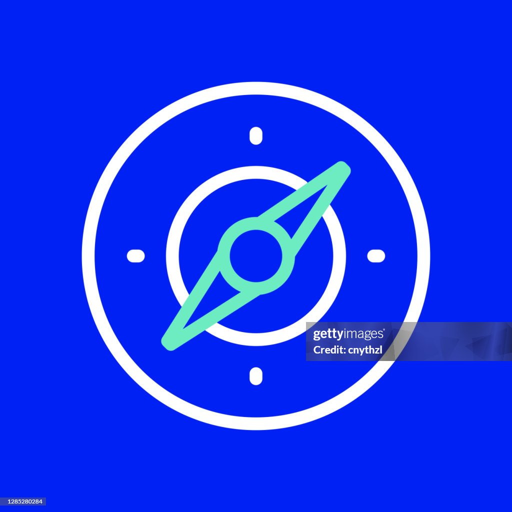 Compass Line Icon. Editable Stroke. Simple Outline Icons.