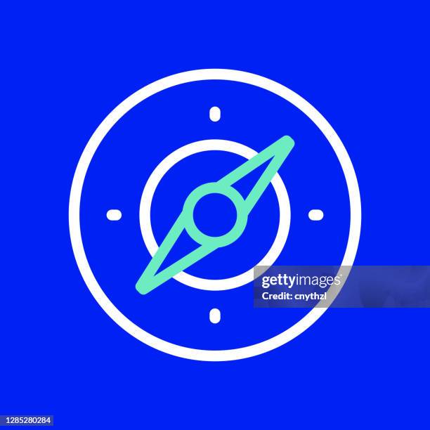 compass line icon. editable stroke. simple outline icons. - compass north stock illustrations