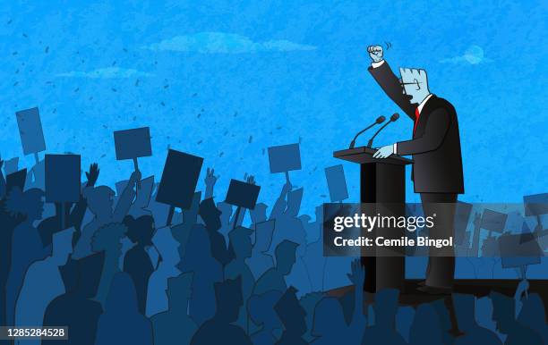 ilustraciones, imágenes clip art, dibujos animados e iconos de stock de discurso de político - político