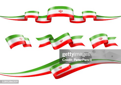 Persian Ribbon Iran Flag Ribbon Set Vector Stock Illustration High-Res Vector Graphic ...