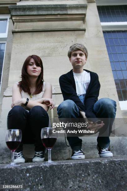 Brighton-based indie duo Blood Red Shoes posed in Cardiff in 2007