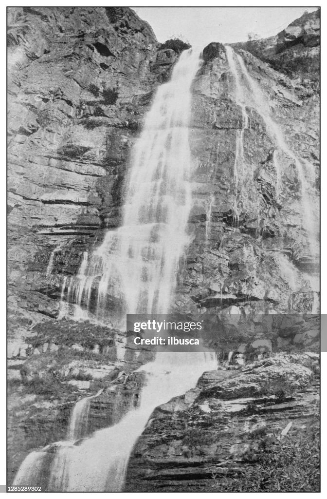 Antique black and white photo of the United States: Provo Falls, Utah