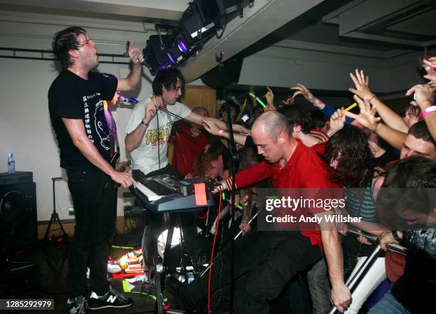 London electronic indie band The Klaxons performing at a small club venue in Leeds in 2006