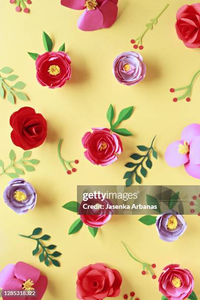 paper flowers - paper flower stock-fotos und bilder