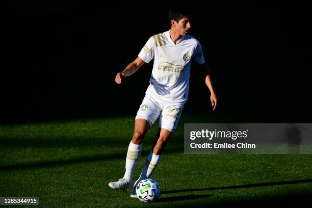 Jurgen Damm of Atlanta United controls the ball during their game against Columbus Crew at MAPFRE Stadium on November 08, 2020 in Columbus, Ohio.