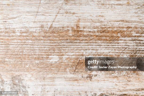 white-washed and scratched rustic wooden background - table texture stockfoto's en -beelden