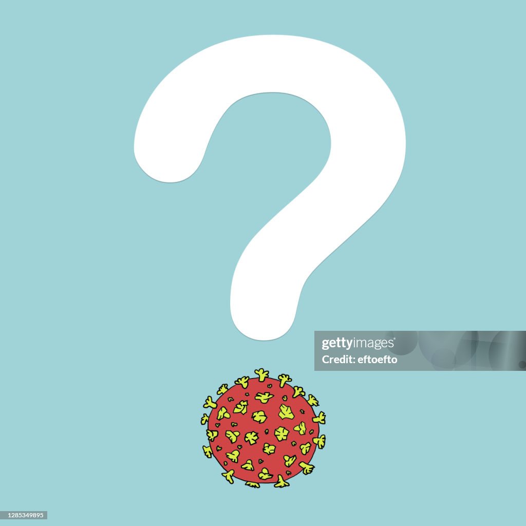 Coronavirus Cell Icon and question