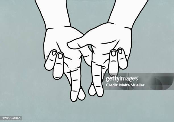 ilustraciones, imágenes clip art, dibujos animados e iconos de stock de hands with fingers crossed - deshonestidad