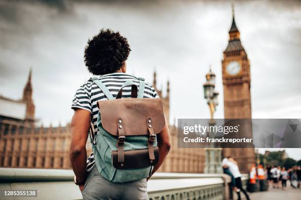 tourist in london - afro back stock pictures, royalty-free photos & images