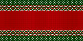 Ugly Christmas Sweater Party. Template with place for text. Knitted pattern.