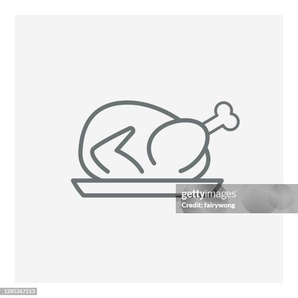 ilustraciones, imágenes clip art, dibujos animados e iconos de stock de icono de pavo asado - pollo asado