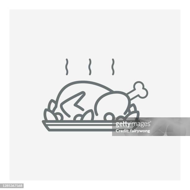 roast turkey icon - cartoon thanksgiving stock illustrations