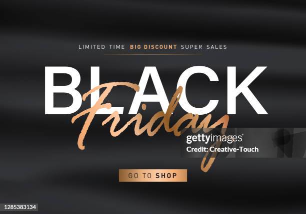 stockillustraties, clipart, cartoons en iconen met black friday concept gold sale achtergrond - exclusive dealing