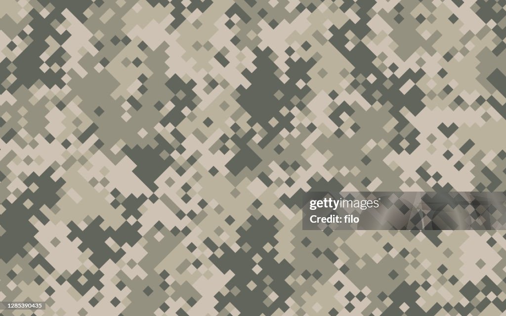 Military Digital Pixel Camouflage Background Pattern